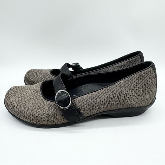 Dansko Orla Mary Jane Buckle Comfort Shoe Grey Snakeskin Size 40 Office Granny - Picture 8 of 13